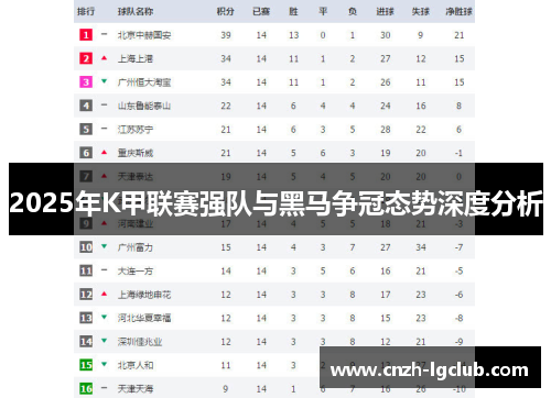 2025年K甲联赛强队与黑马争冠态势深度分析 2025年K甲联赛强队与黑马争冠态势深度分析