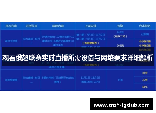 观看俄超联赛实时直播所需设备与网络要求详细解析