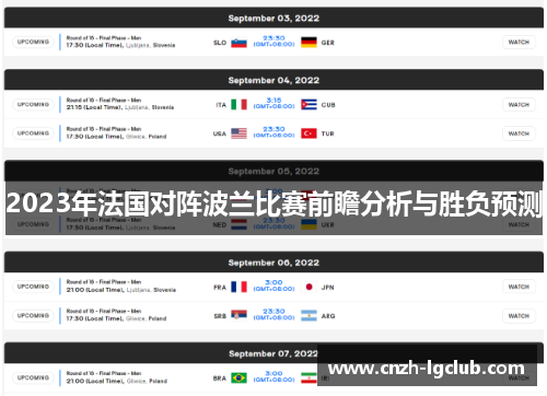 2023年法国对阵波兰比赛前瞻分析与胜负预测
